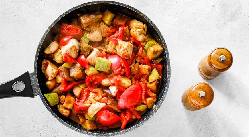 Овощное рагу с курицей и баклажанами: шаг 5