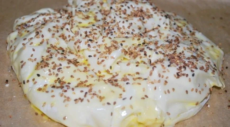 Пирог из теста фило с лесными грибами: шаг 5