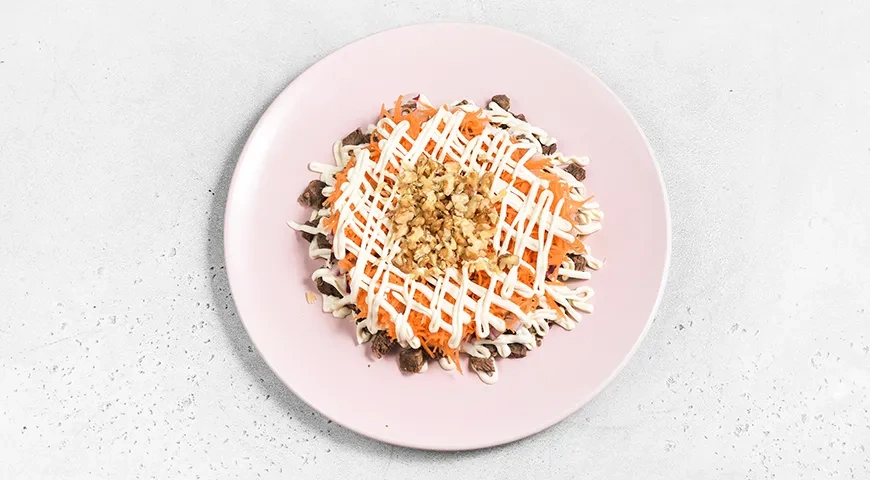 Салат «Красная шапочка» с говядиной и гранатом: шаг 5