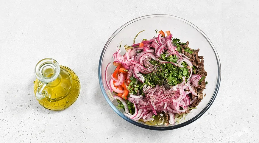 Салат Татарский с говядиной: шаг 5