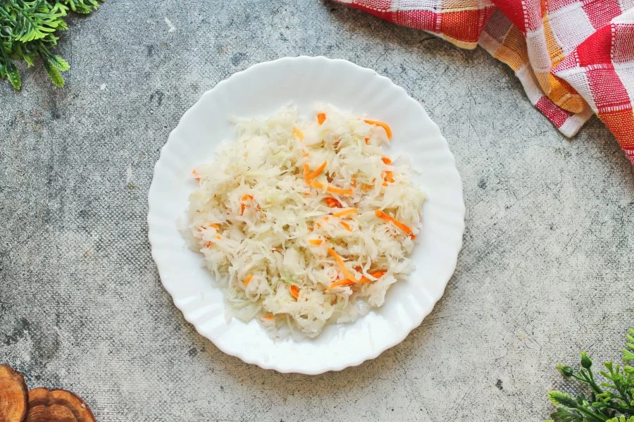 Шаг 5: Щис к и слой капустой и мясом