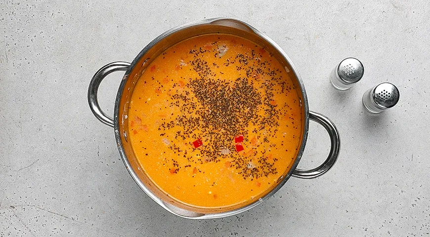 Сливочно-томатный суп с фрикадельками: шаг 5