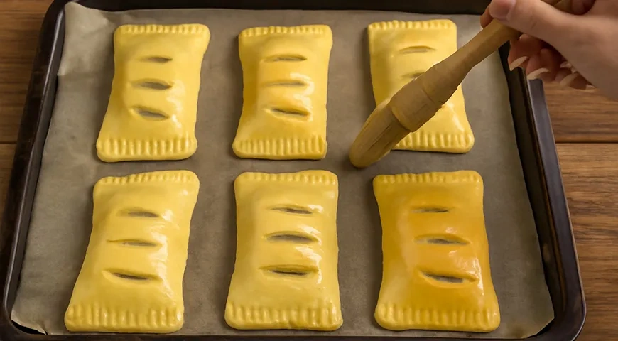 Слойки с абрикосами из слоеного теста: шаг 5