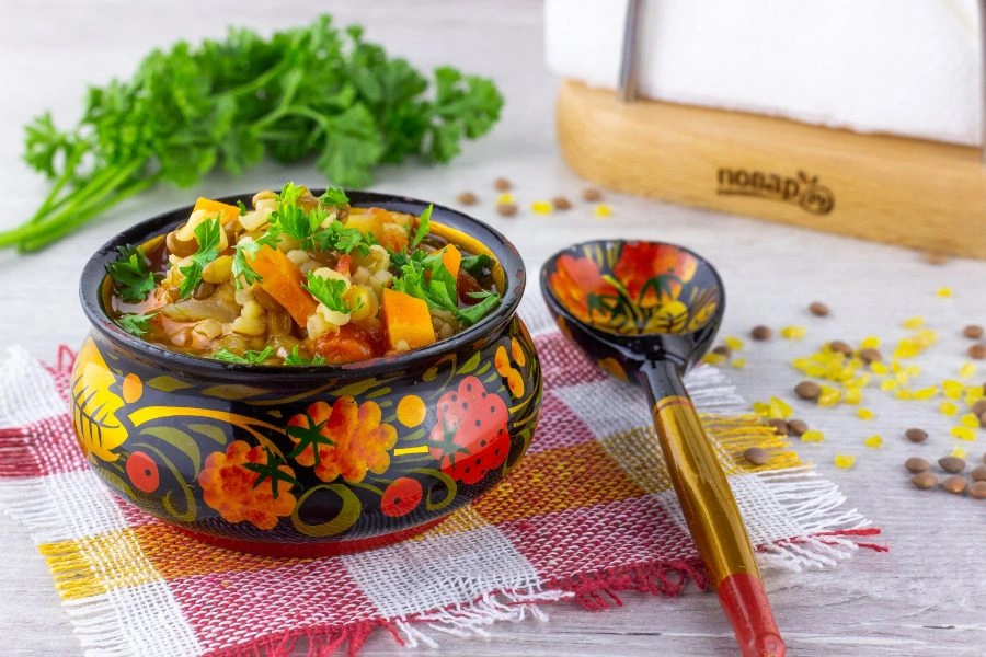 Шаг 5: Суп с булгуром и чечевицей