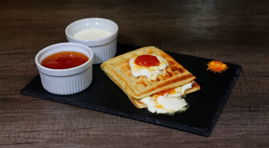 Венские вафли без сливочного масла в вафельнице: шаг 5