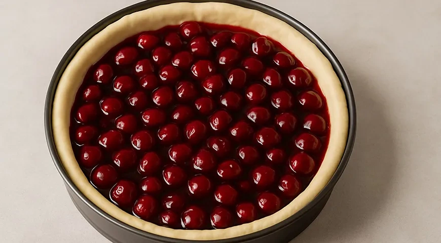 Вишневый пирог на дрожжевом тесте: шаг 5