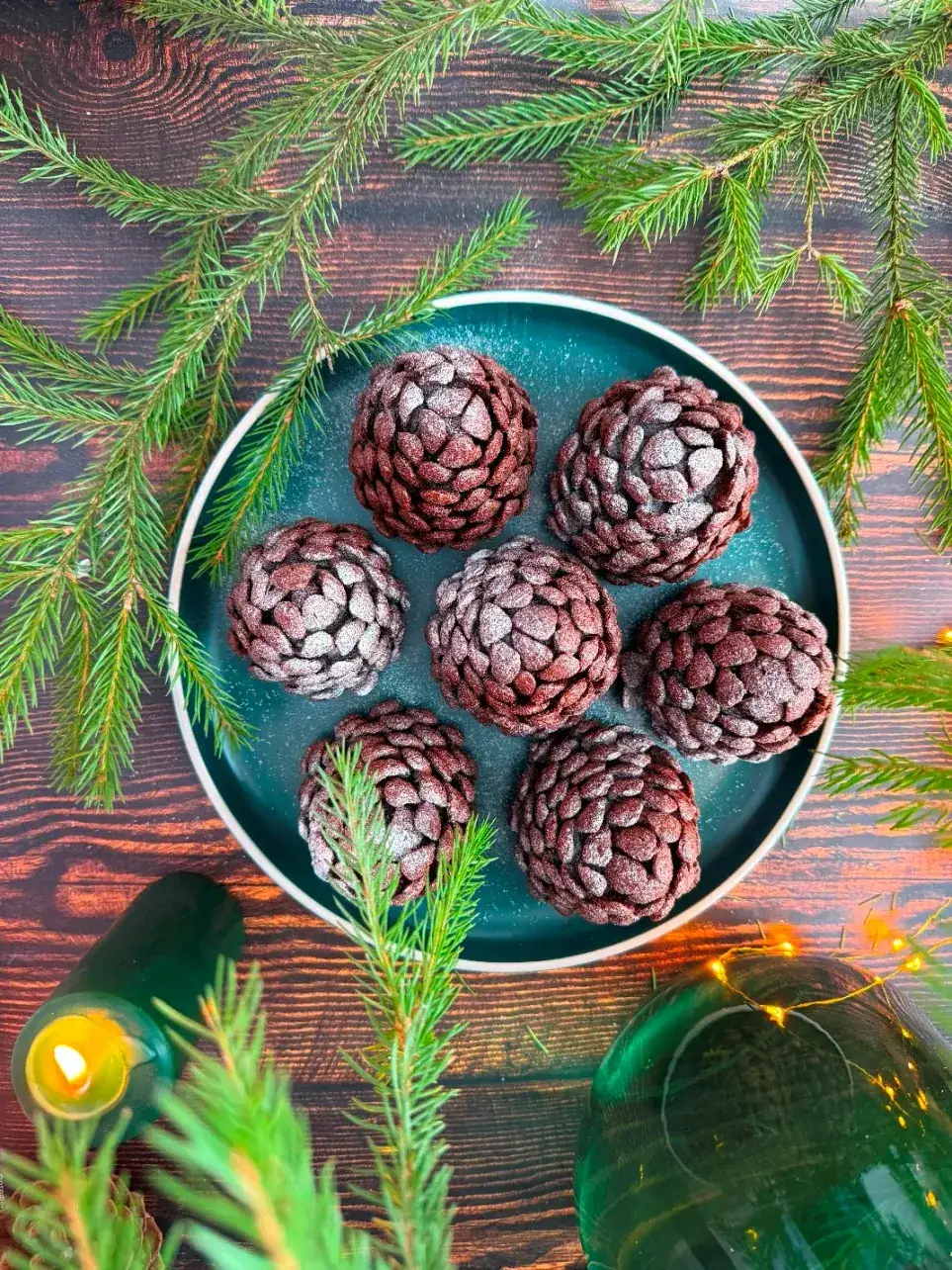 Эффектные праздничные пирожные «Шишки»: шаг 6