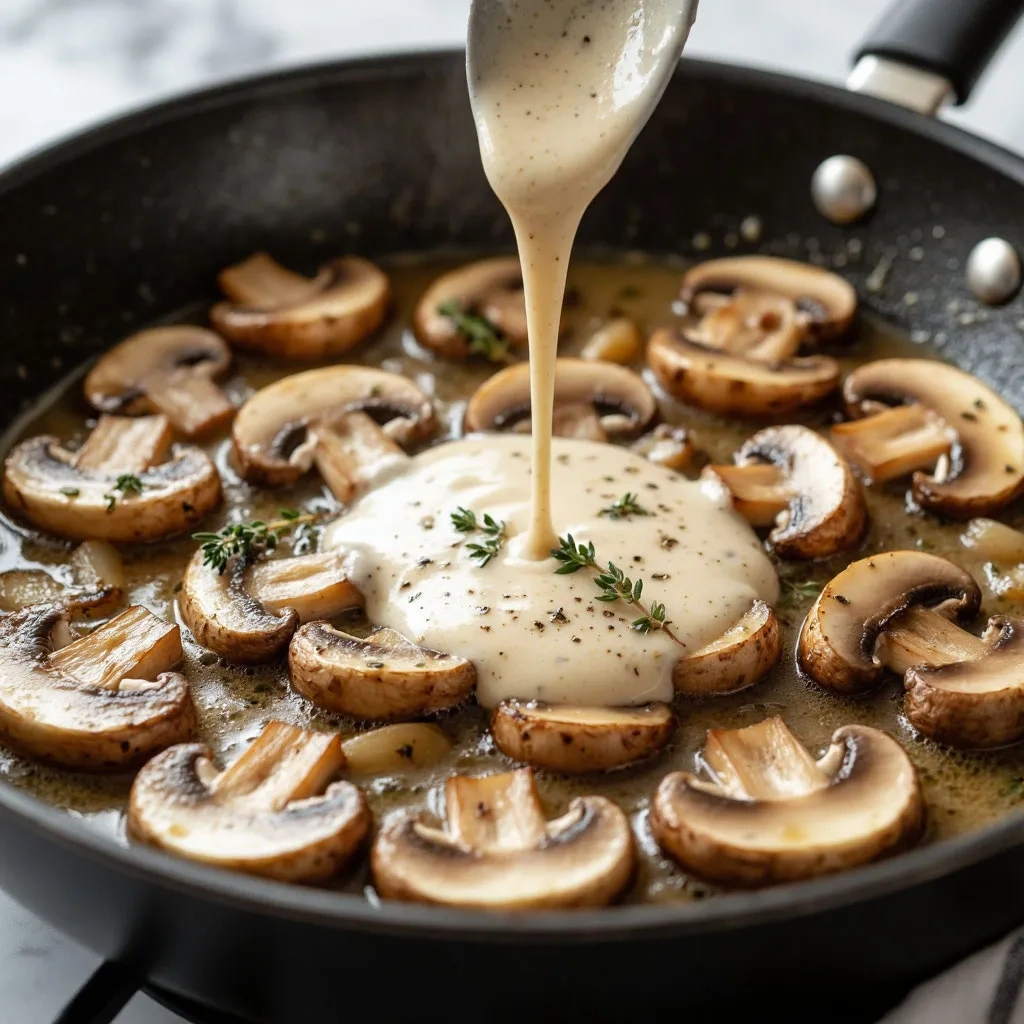 Куриные рулетики в сливочно‑грибном соусе: шаг 6