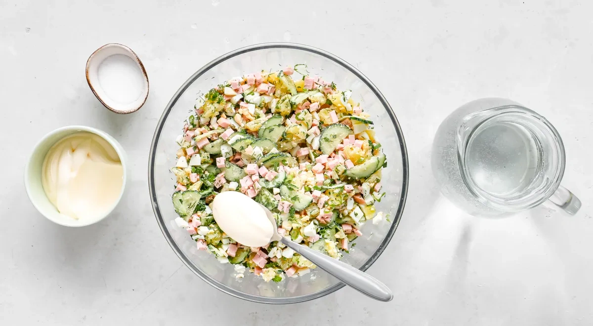 Окрошка на майонезе: шаг 6