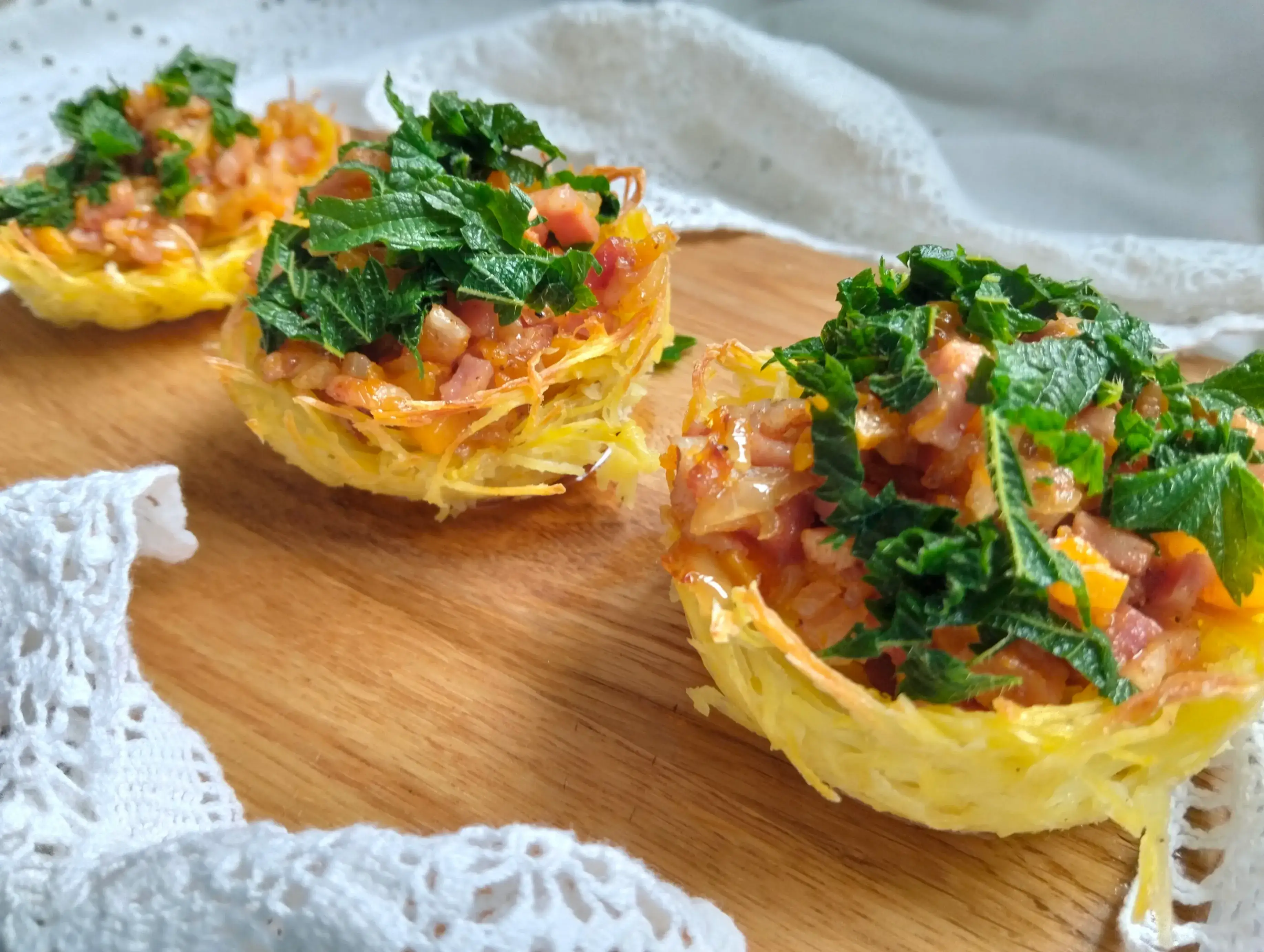 Осенние корзиночки с тыквой и крапивой: шаг 6