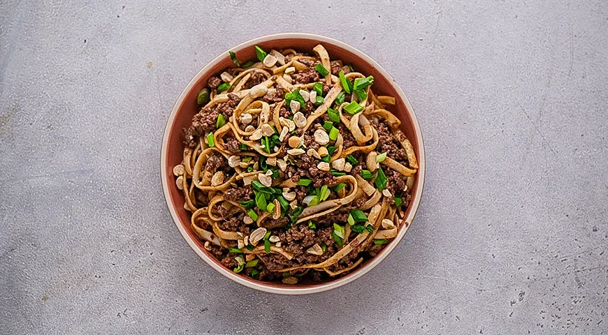 Острая лапша дан-дан с фаршем: шаг 6