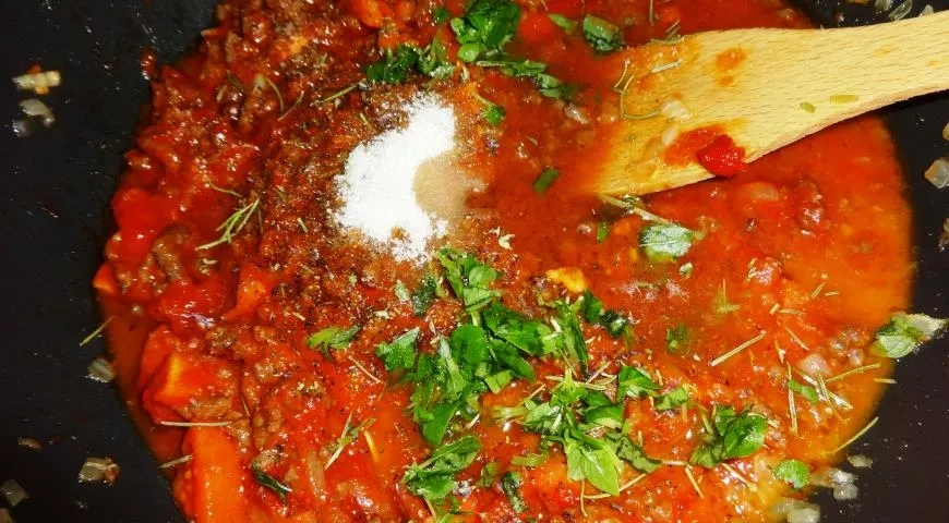 Паста болоньезе с томатной пастой: шаг 6