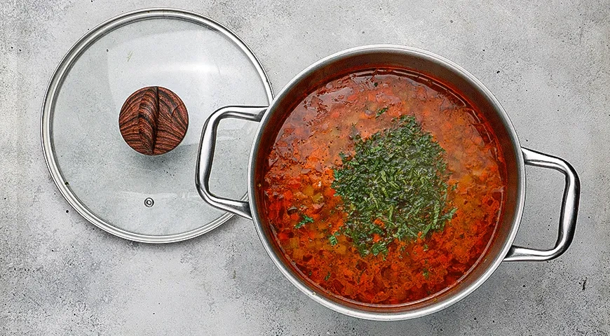 Постный рассольник с томатной пастой: шаг 6