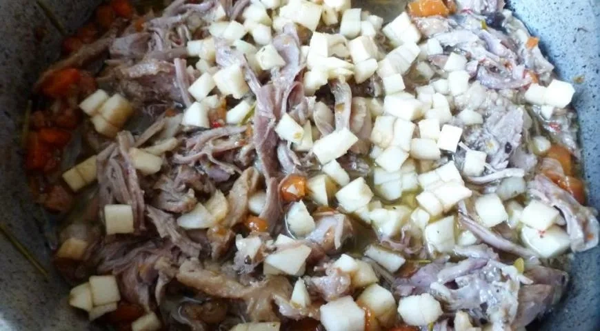 Рийет из утки с яблоком: шаг 6