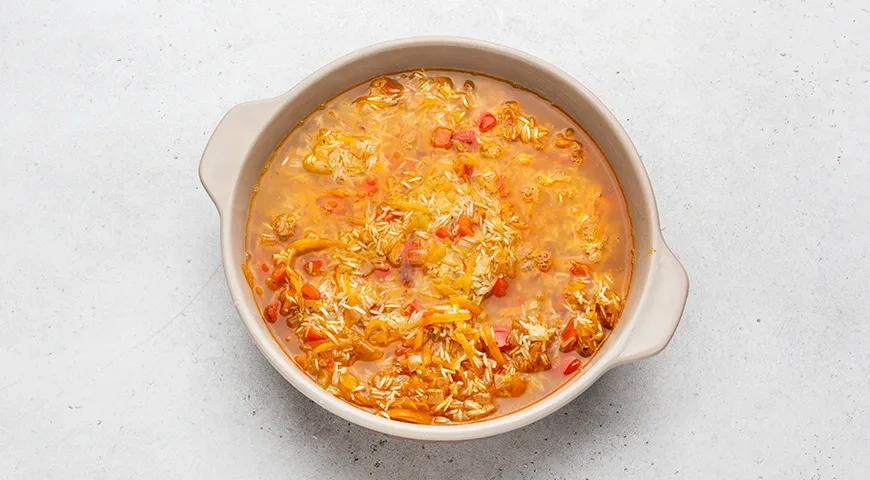 Рис с морковью и луком в духовке: шаг 6