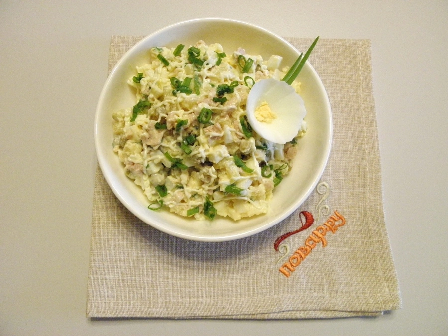 Шаг 6: Салат из печени трески