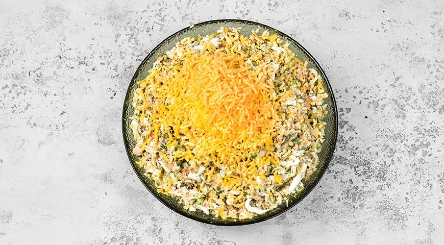 Салат Ленивая мимоза: шаг 6