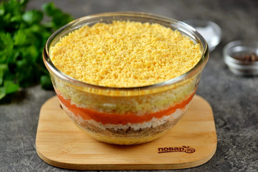 Шаг 6: Салат мимоза классический