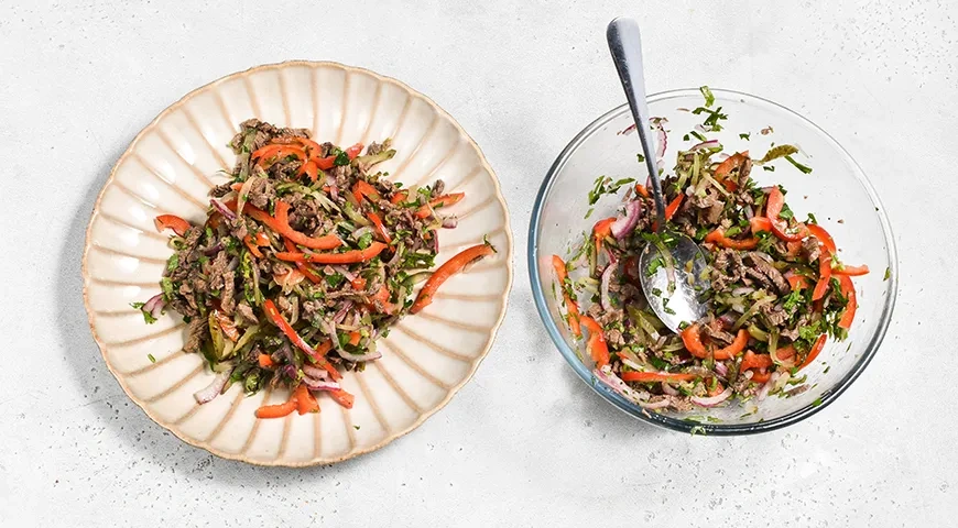 Салат Татарский с говядиной: шаг 6