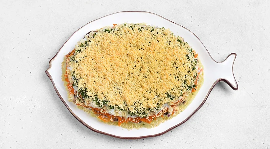 Селедка под шубой без свеклы: шаг 6