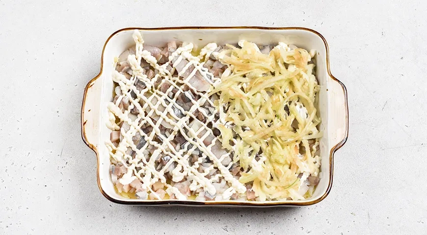 Селедка под шубой постная: шаг 6