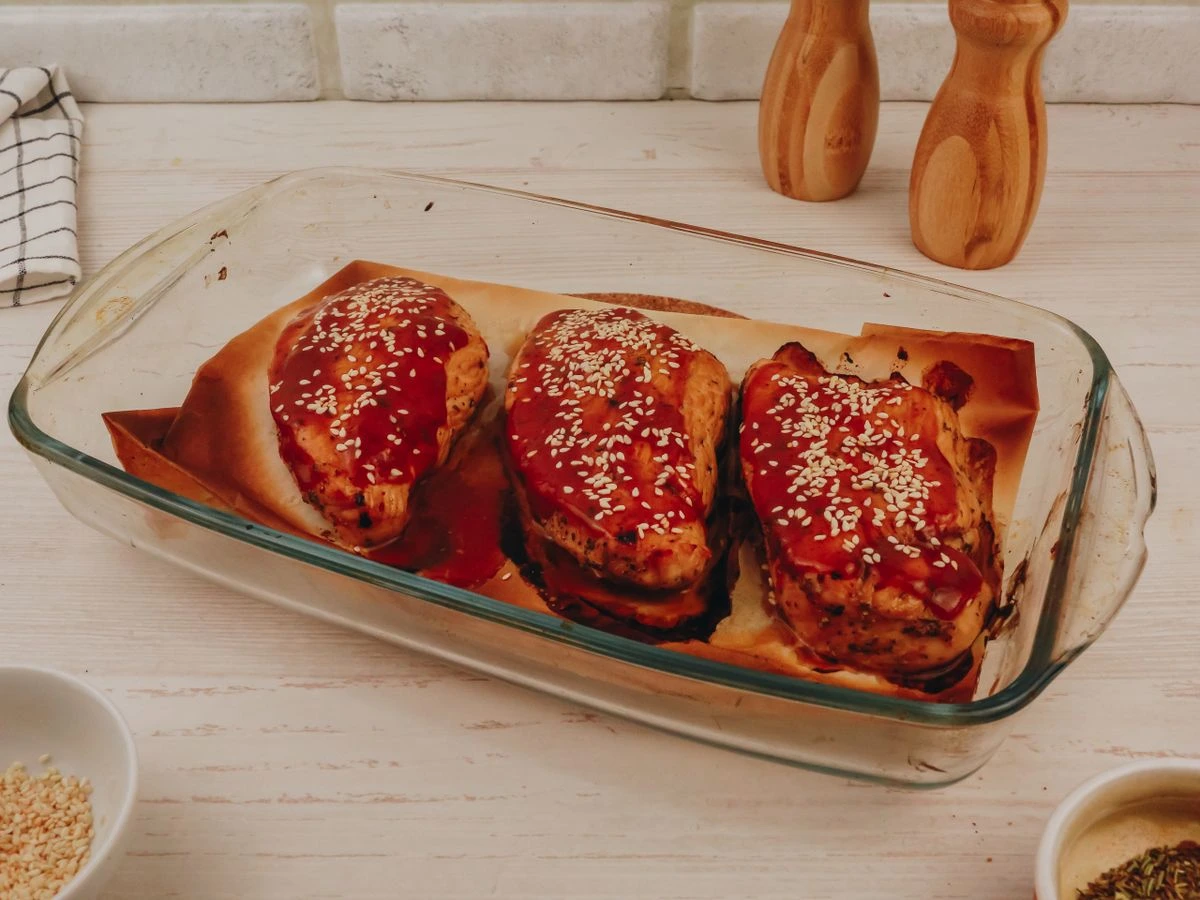 Шаг 6: Стейк из индейки в соусе терияки, запеченный в духовке