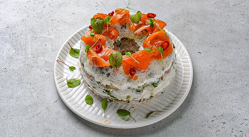 Суши-торт с тунцом в домашних условиях: шаг 6