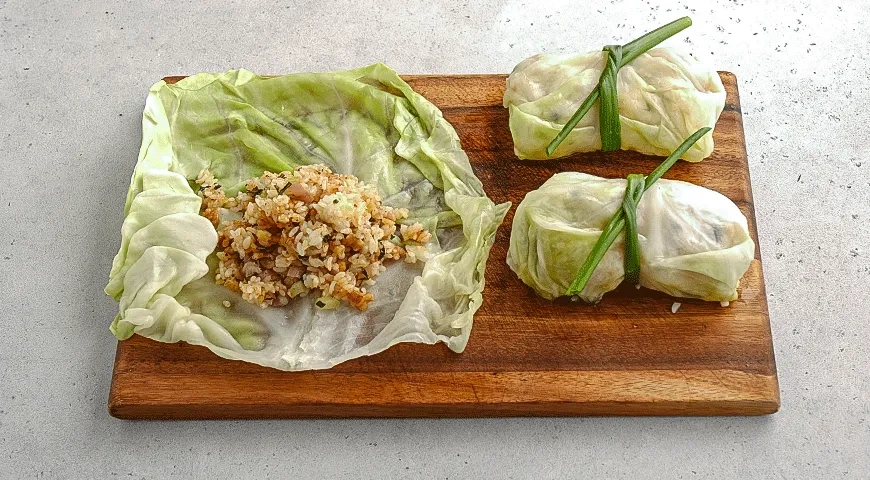 Веганские голубцы с рисом и орехами: шаг 6
