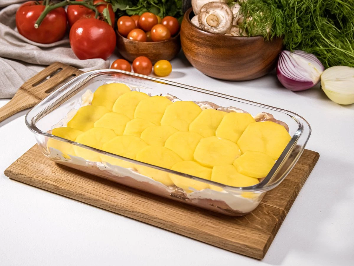 Шаг 6: Запеченный картофель с курицей