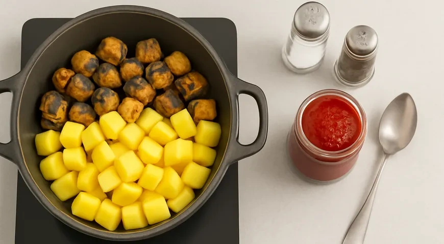 Баклажаны с мясом в казане: шаг 7