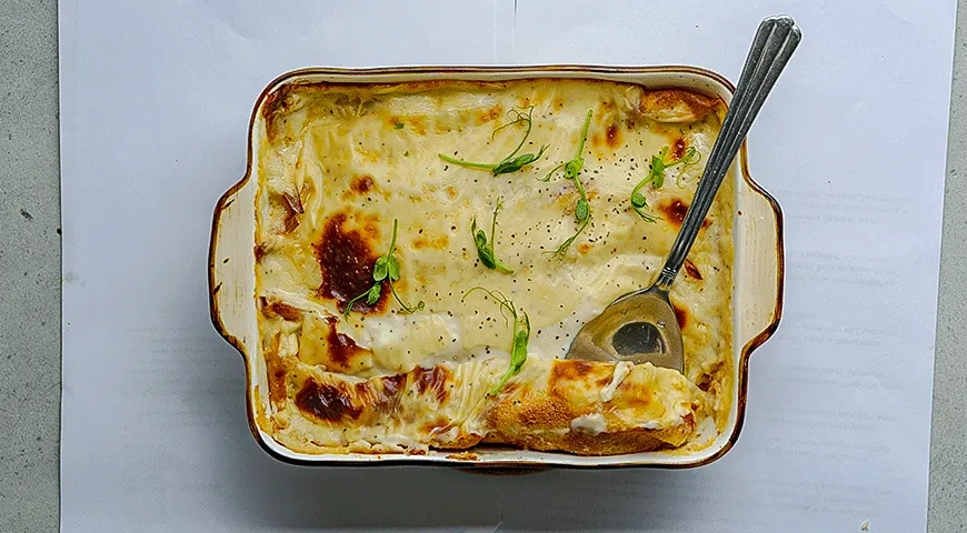 Блинная запеканка с курицей и брокколи: шаг 7