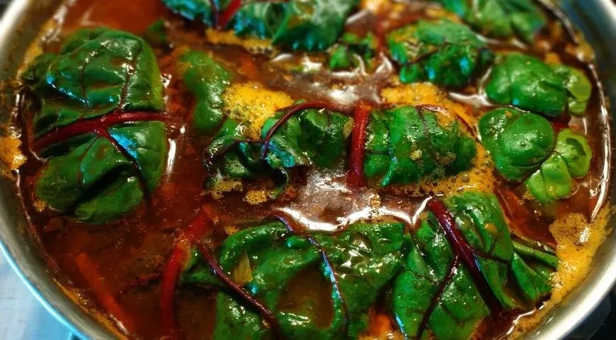 Голубцы в листьях мангольда: шаг 7