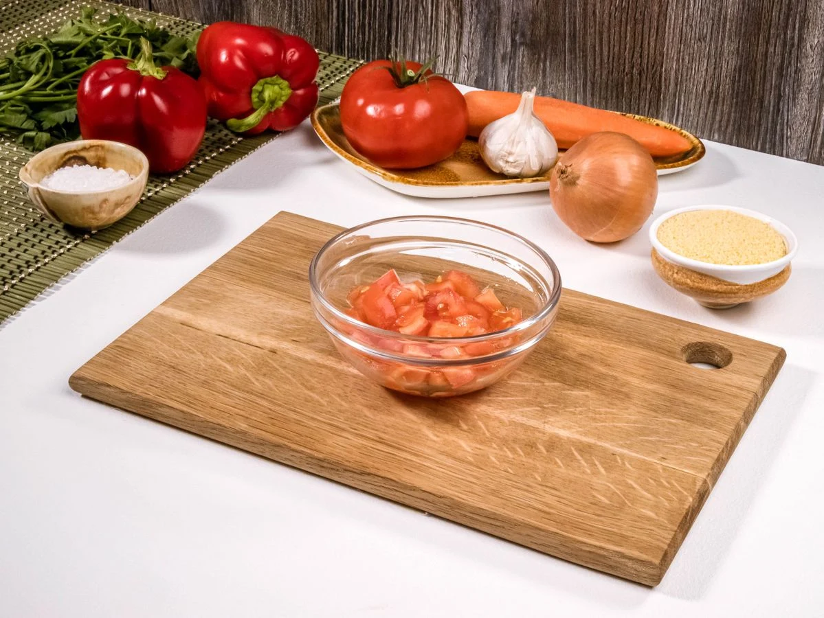 Шаг 7: Кускус с томатом и болгарским перцем