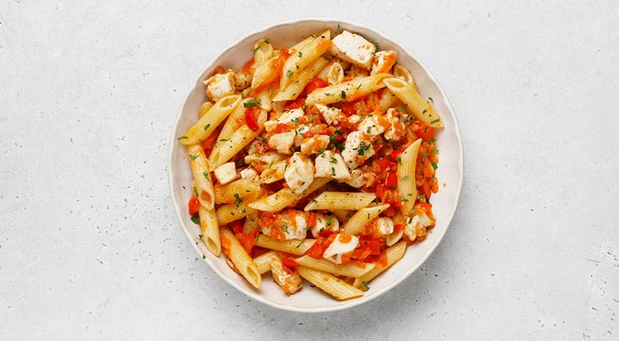 Макароны с курицей и овощами: шаг 7