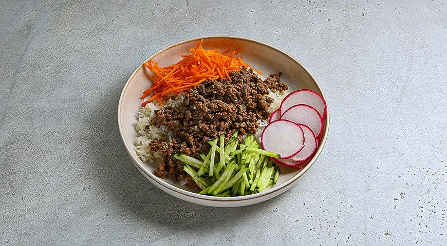 Остро-сладкая говядина с рисом и овощами: шаг 7