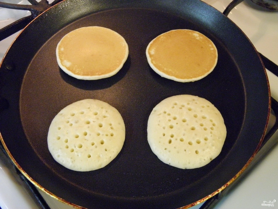 Шаг 7: Панкейки на кислом молоке