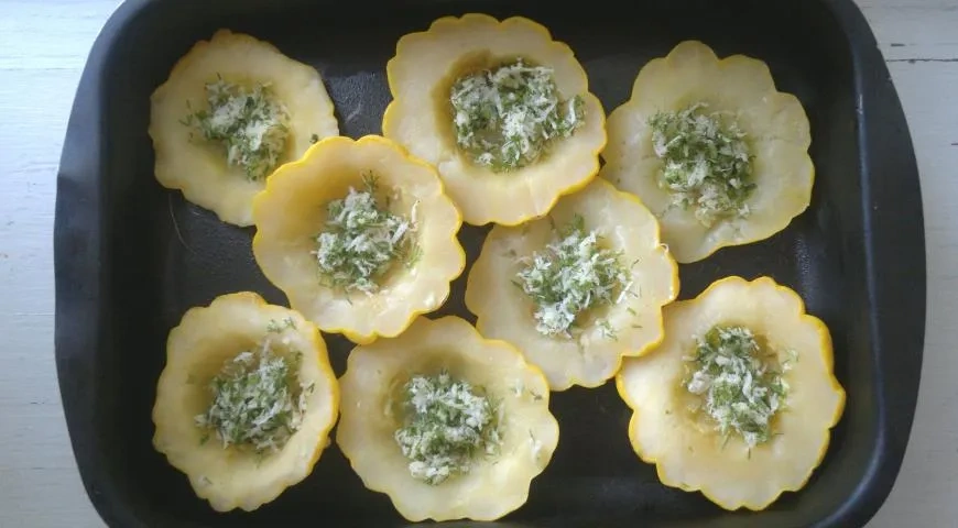 Патиссоны с сырной начинкой и помидорами: шаг 7