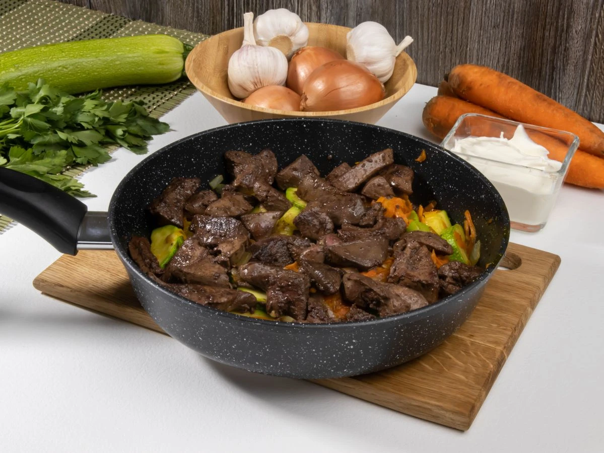 Шаг 7: Печень индейки с овощами