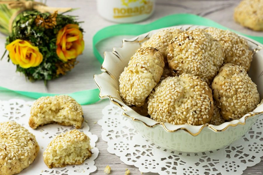 Шаг 7: Постное печенье с кунжутом