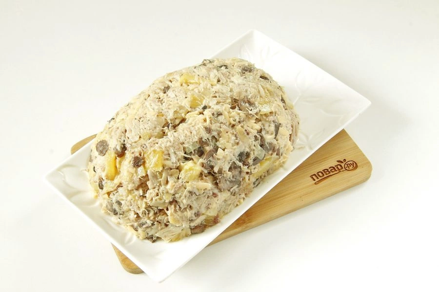 Шаг 7: Салат ананас с курицей и сыром