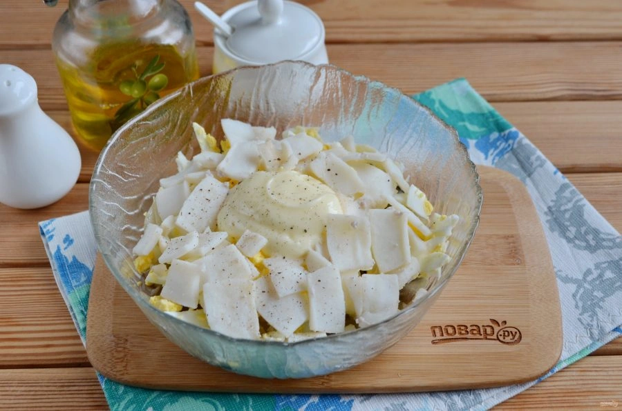 Шаг 7: Салат из кальмар о в