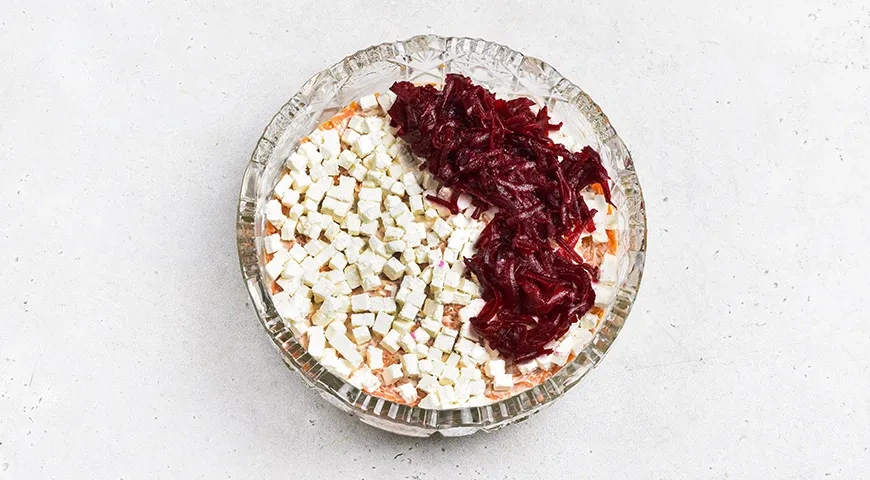 Салат «Вегетарианская шуба»: шаг 7