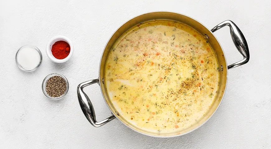 Сырный суп с ветчиной и беконом: шаг 7