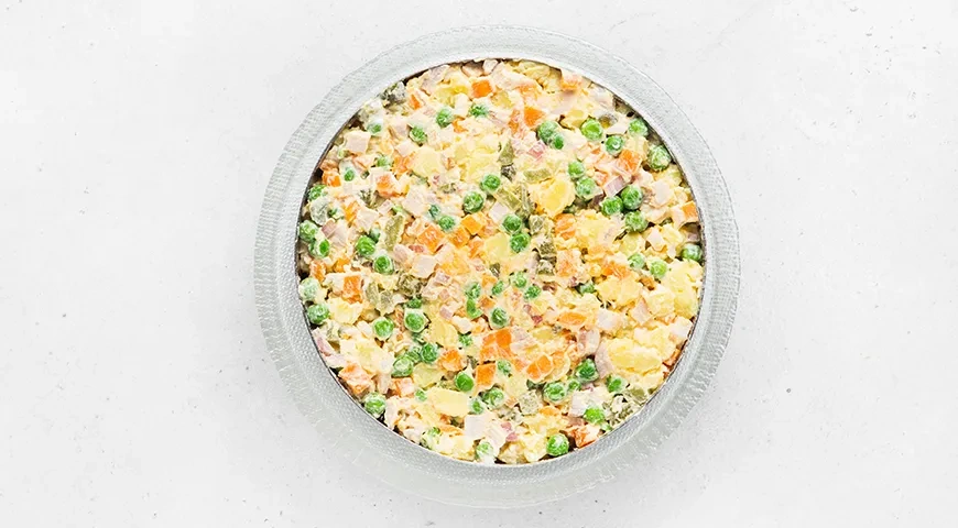 Торт «Оливье»: шаг 7