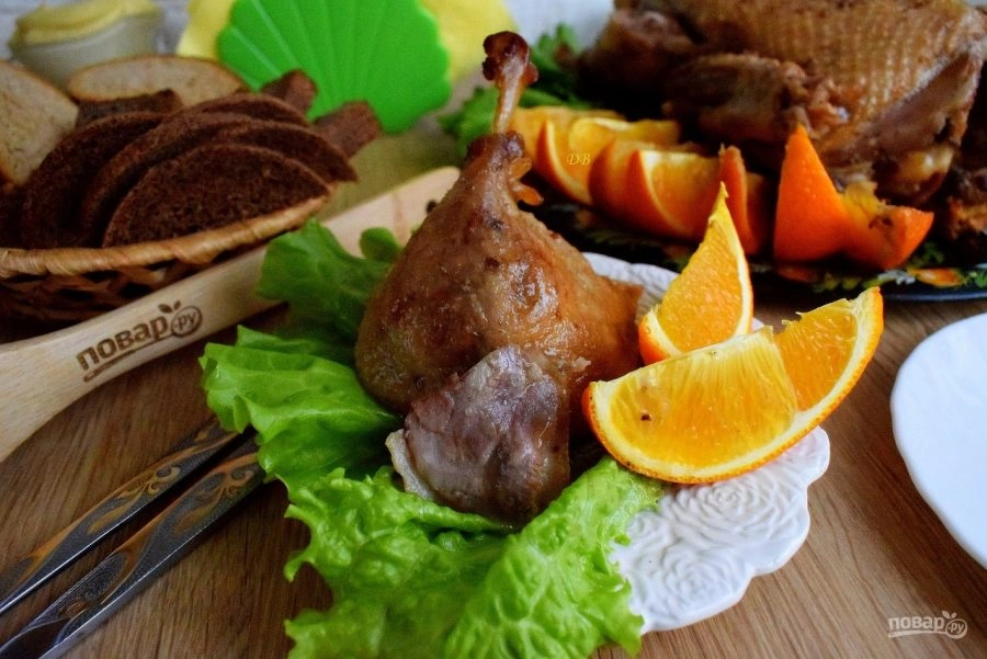 Шаг 7: Утка с яблоками и апельсинами