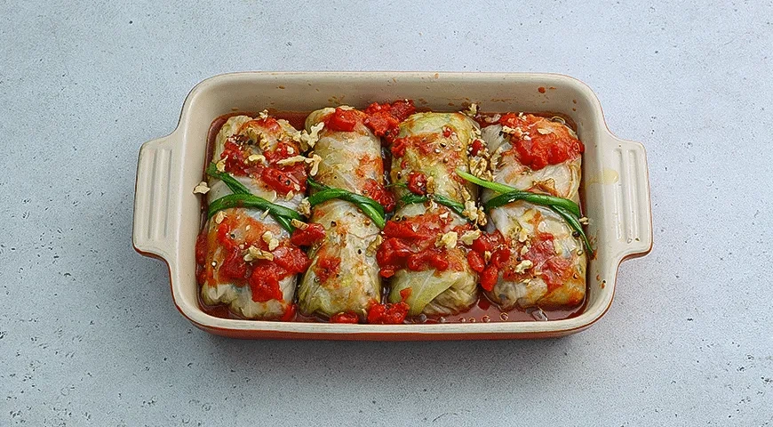 Веганские голубцы с рисом и орехами: шаг 7