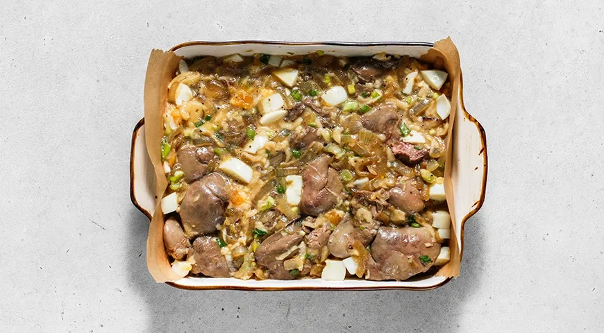 Запеканка с куриной печенью: шаг 7