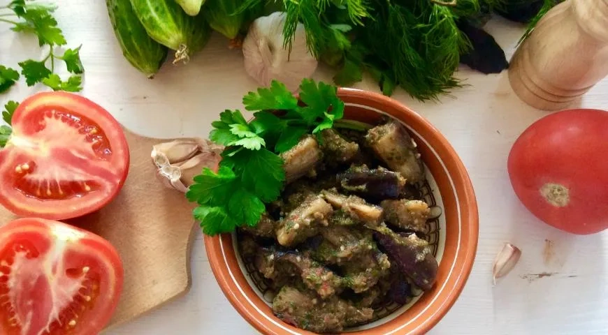 Баклажаны в соусе с чесноком: шаг 8