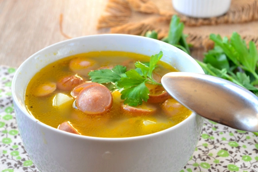 Шаг 8: Быстрый суп с сосисками