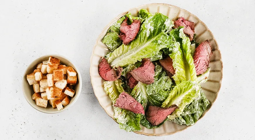 Цезарь с говядиной: шаг 8